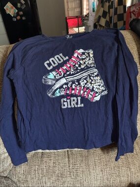 The Children's Place Navy Long-Sleeve Tee with Sneaker Graphic